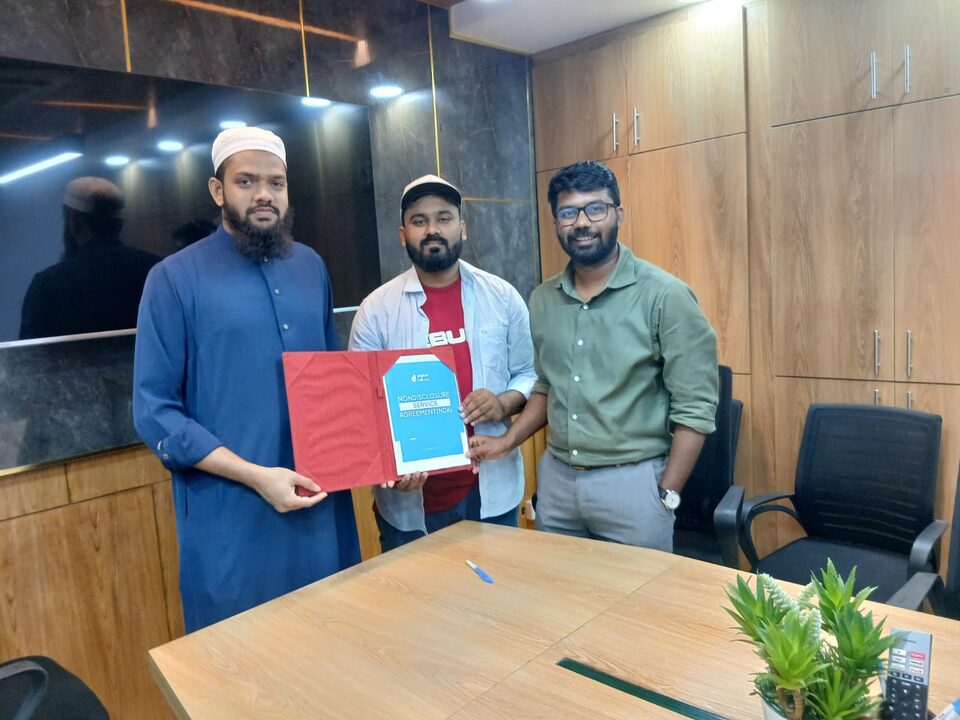 Rajon Sikder with the owner of The Grand Khulna